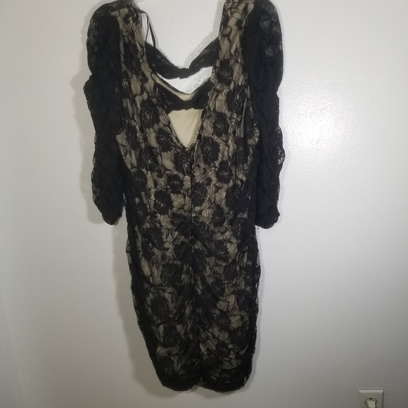 Torrid Black Lace Dress with Bow - Picture 2 of 4